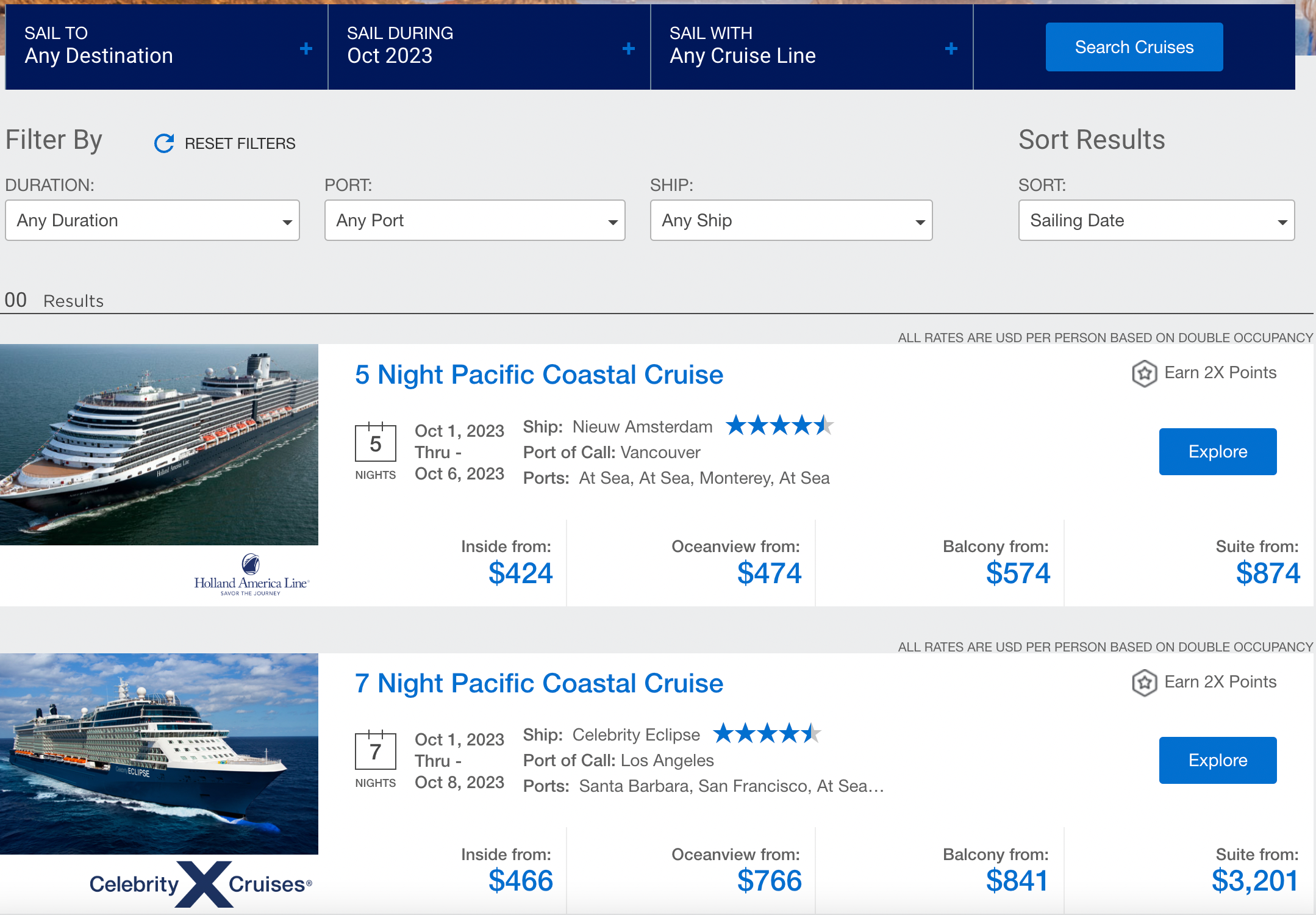 cruise booking data