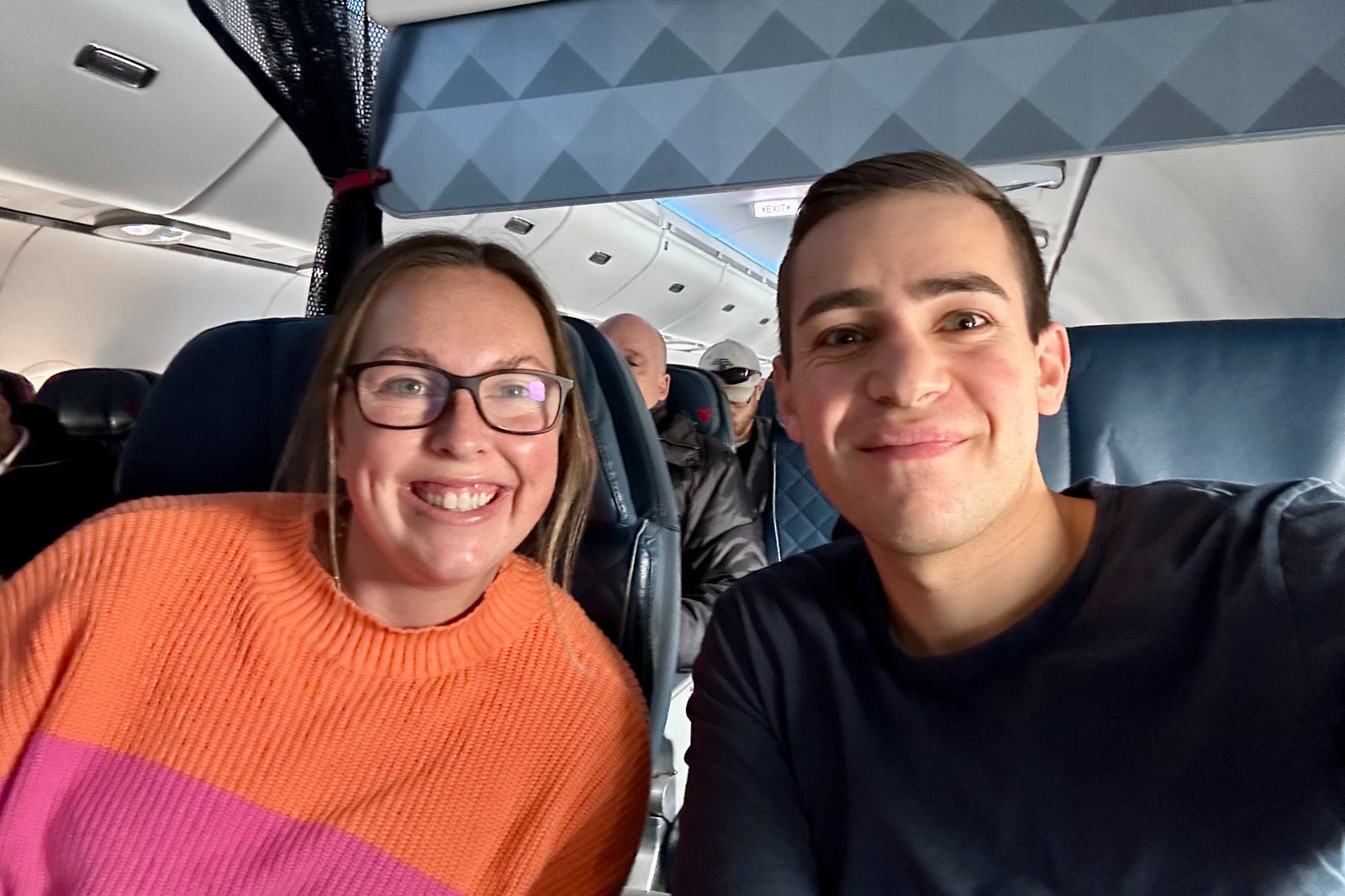 zach and friend on plane