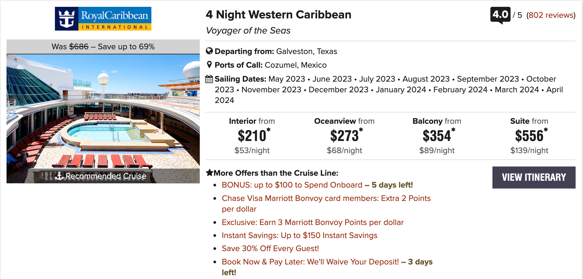 Marriott cruise booking