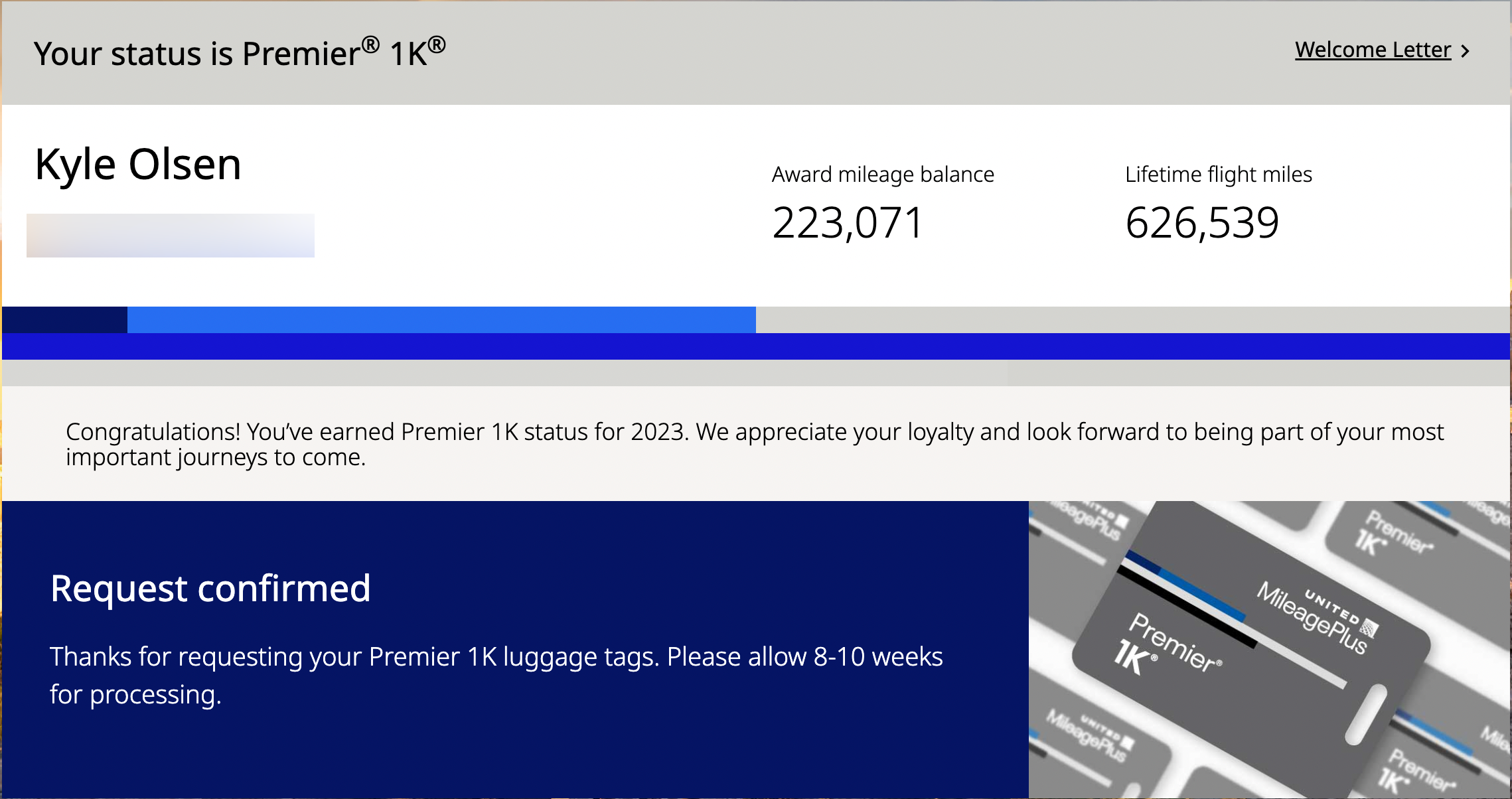 United Premier status tracker