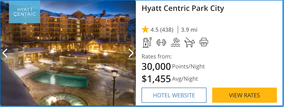 World of Hyatt points at the Hyatt Centric Park City