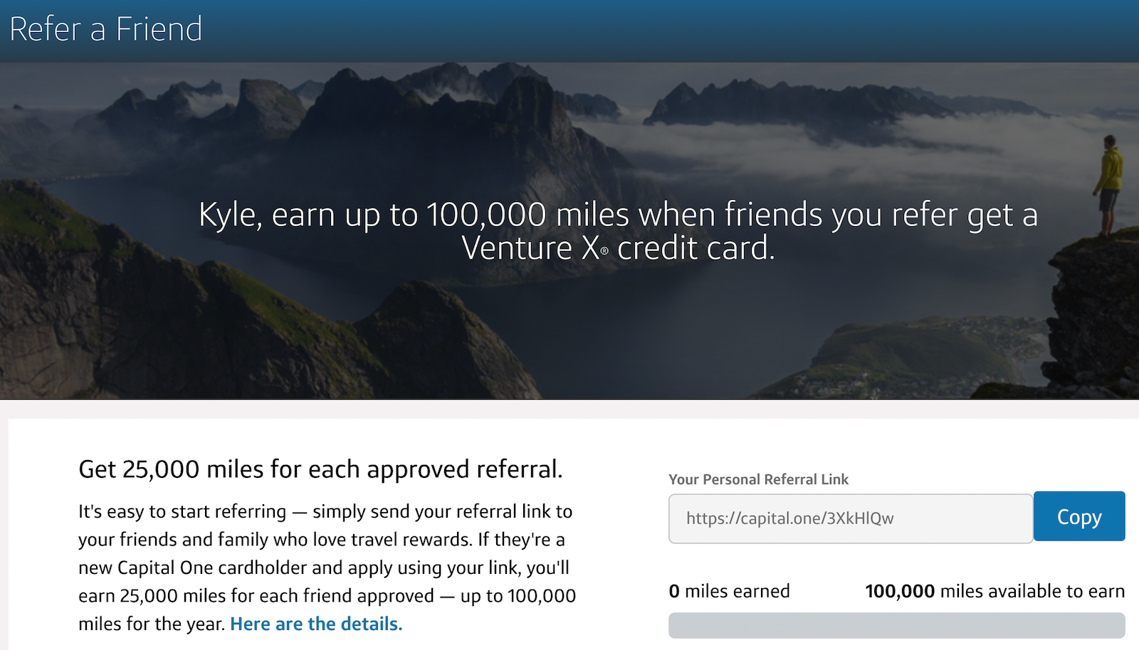 details on referral bonuses for the Capital One Venture X card