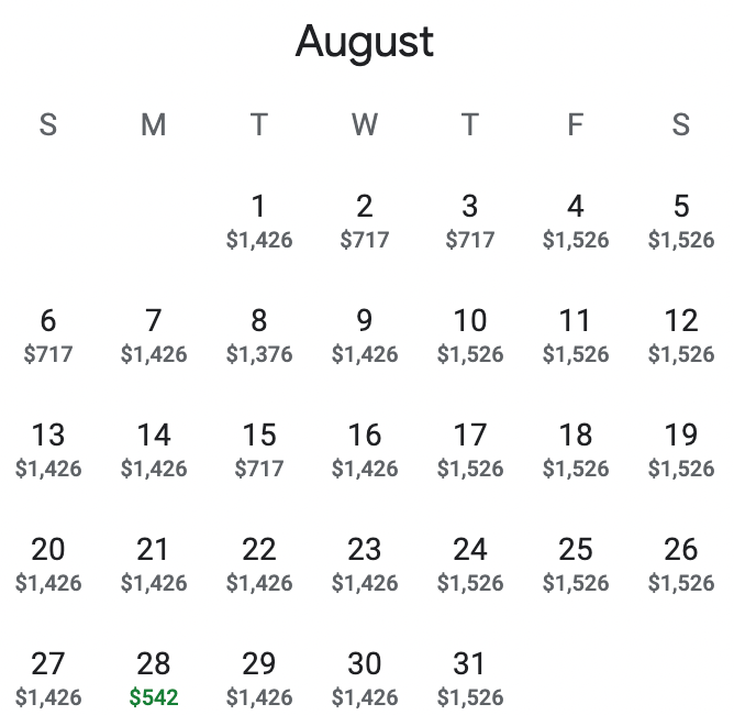 August premium economy