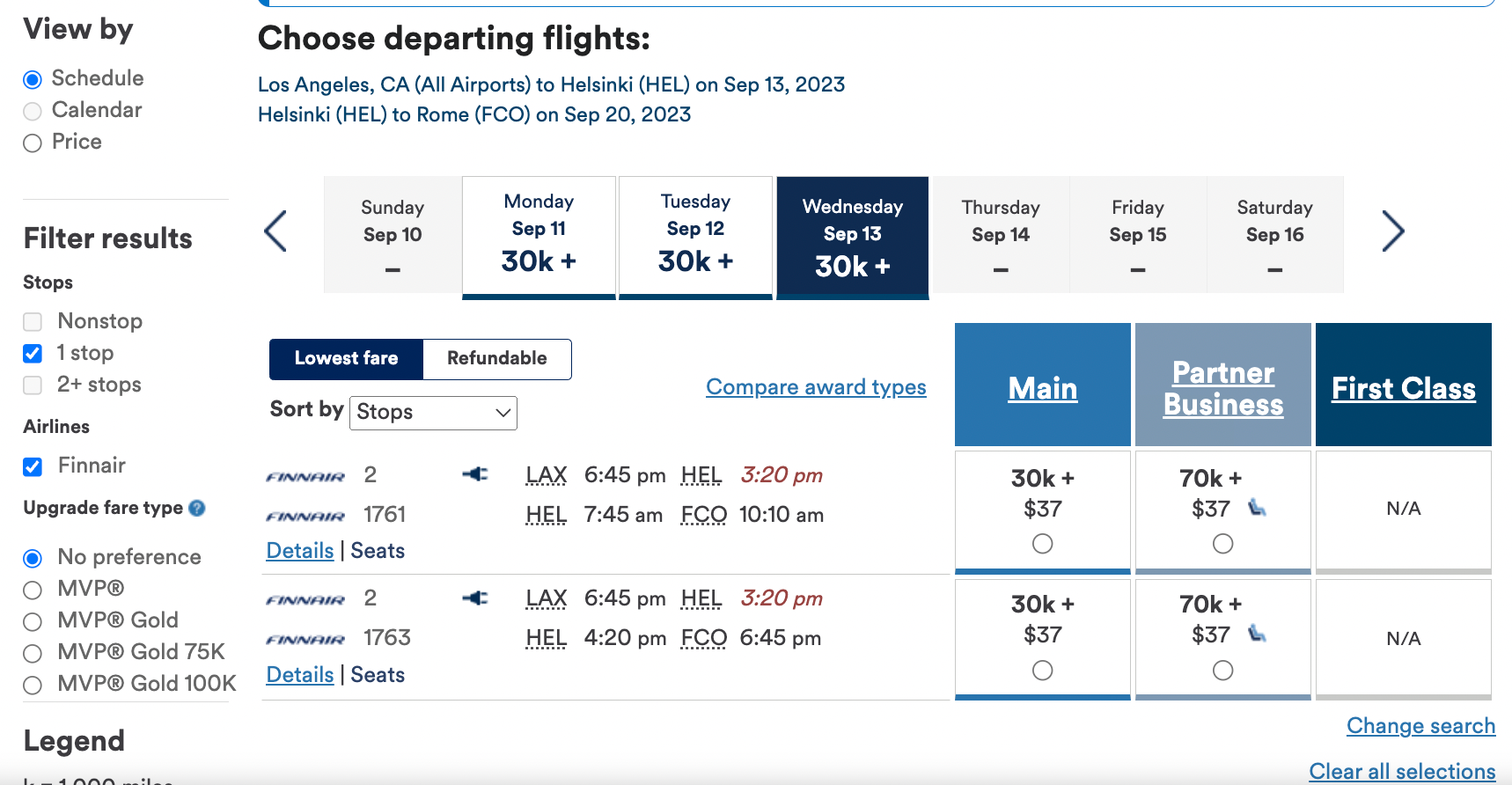 Flight options with the Alaska stopover