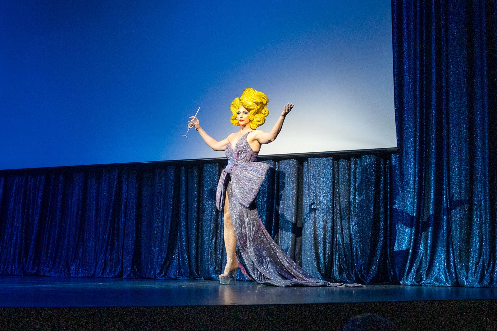 Drag queen Alyssa Edwards on stage during a Vacaya cruise