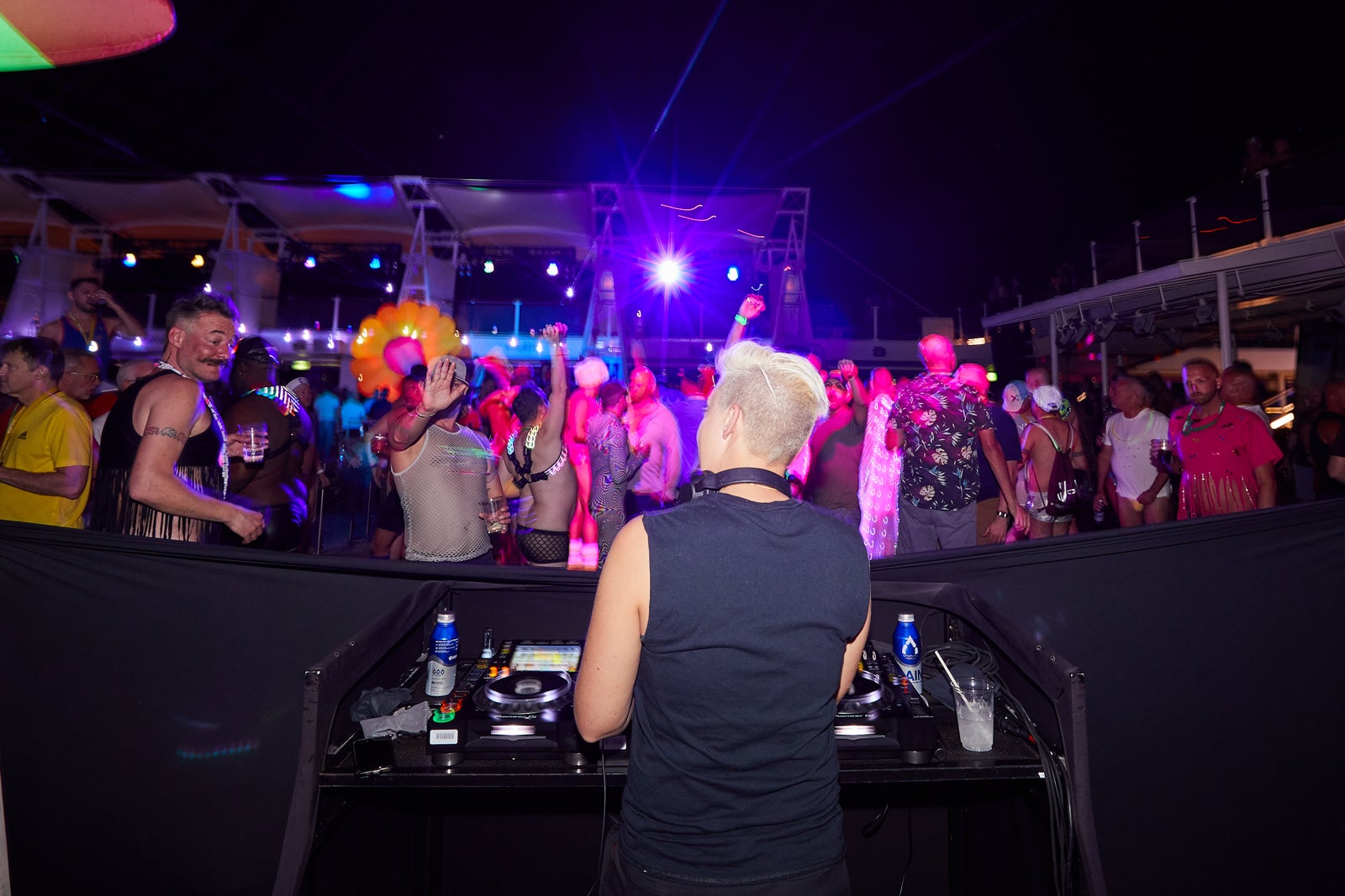 DJ booth at cruise party