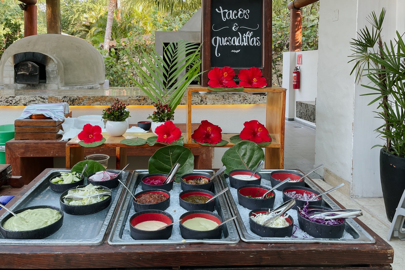 Taco bar at Seabreeze breakfast, St. Regis Punta Mita