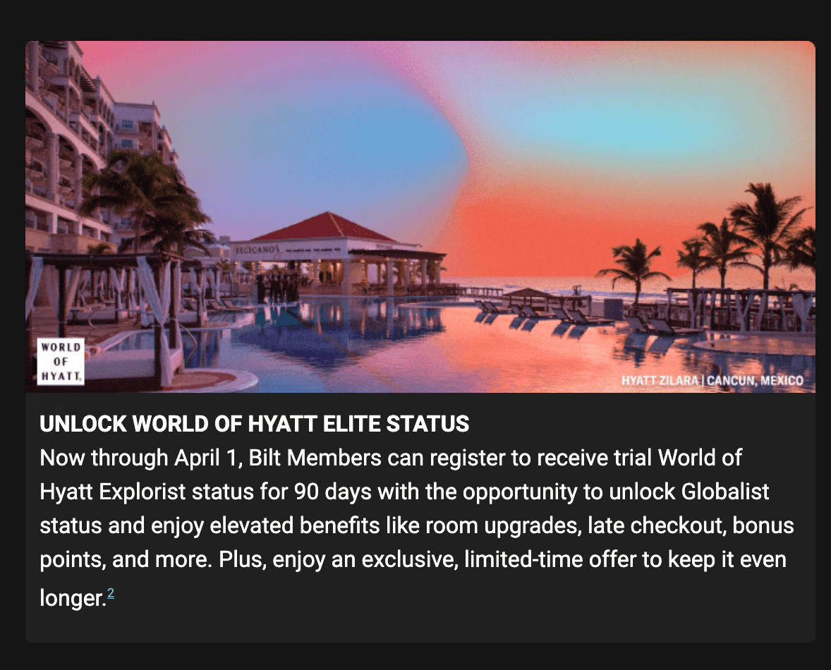 World of Hyatt Bilt Challenge