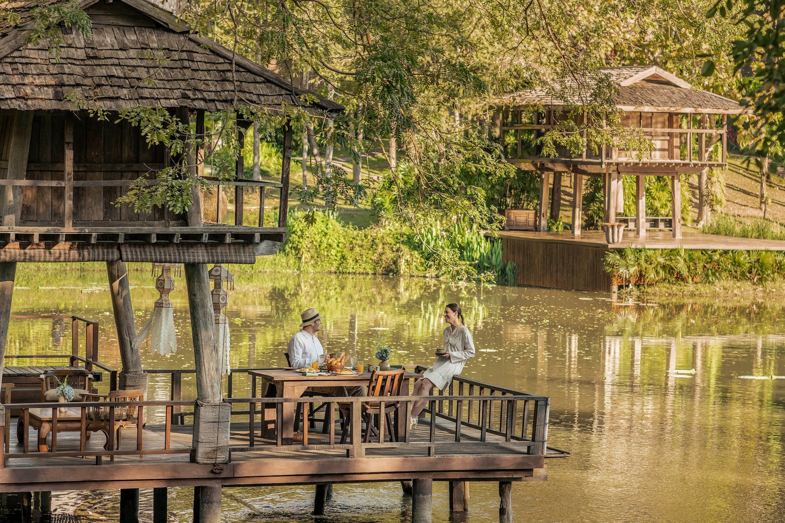 couple on overwater porch