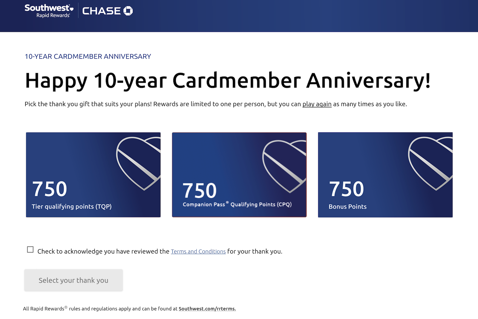 3 options for Southwest anniversary bonus