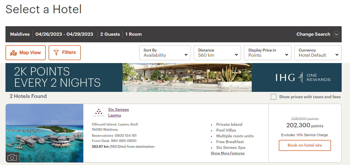 Booking a discounted IHG award