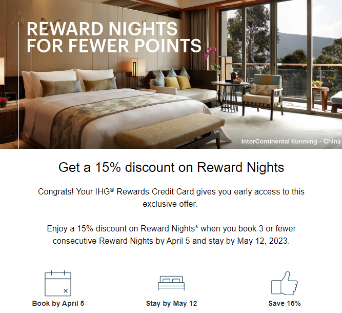 IHG award discount promotion