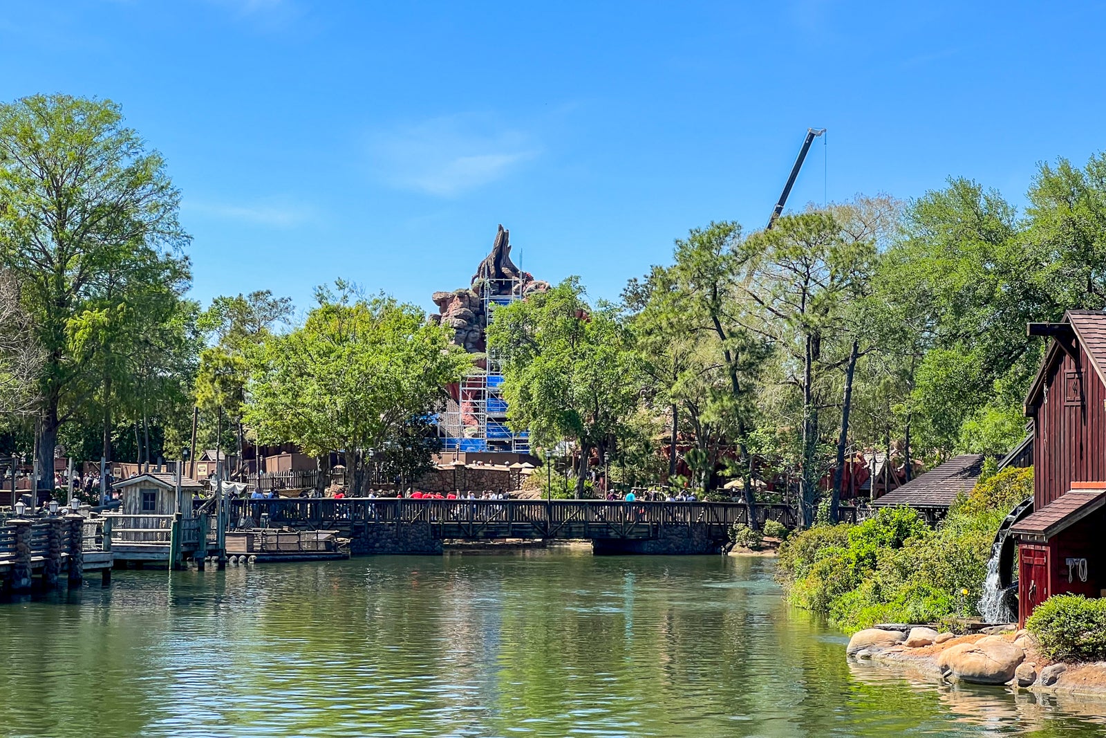 Construction zone for Tiana's new ride at Magic Kindom