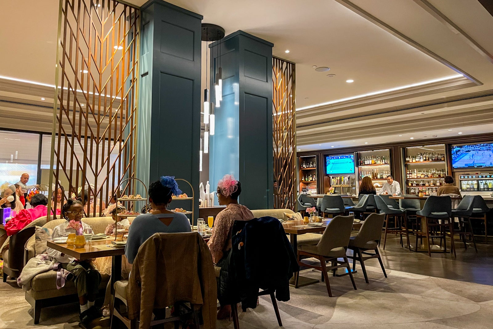 Dining room for afternoon tea at the Ritz-Carlton, Pentagon City