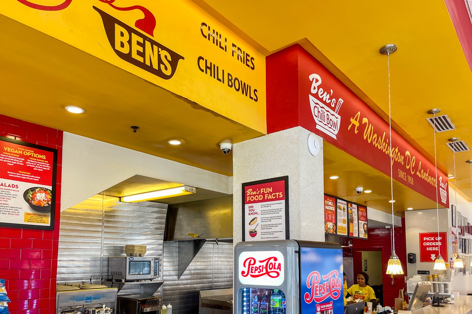 Counter/menu at Ben's Chili Bowl