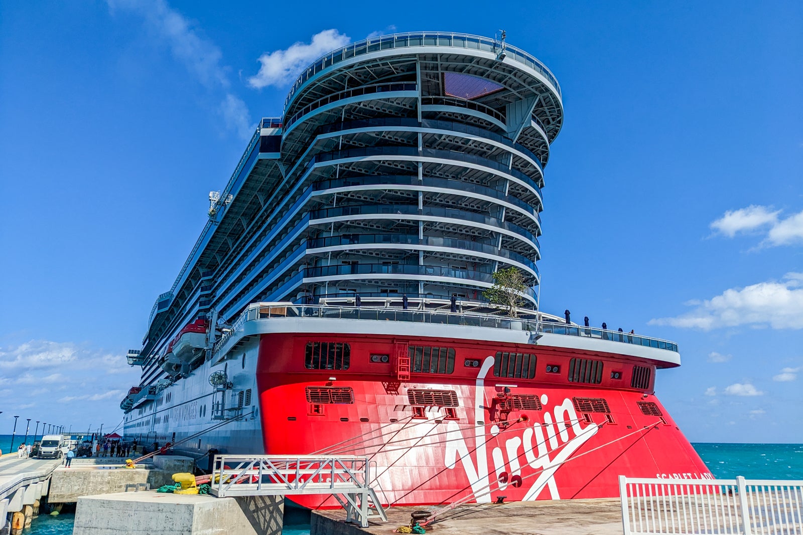 Scarlet Lady cruise ship from the back