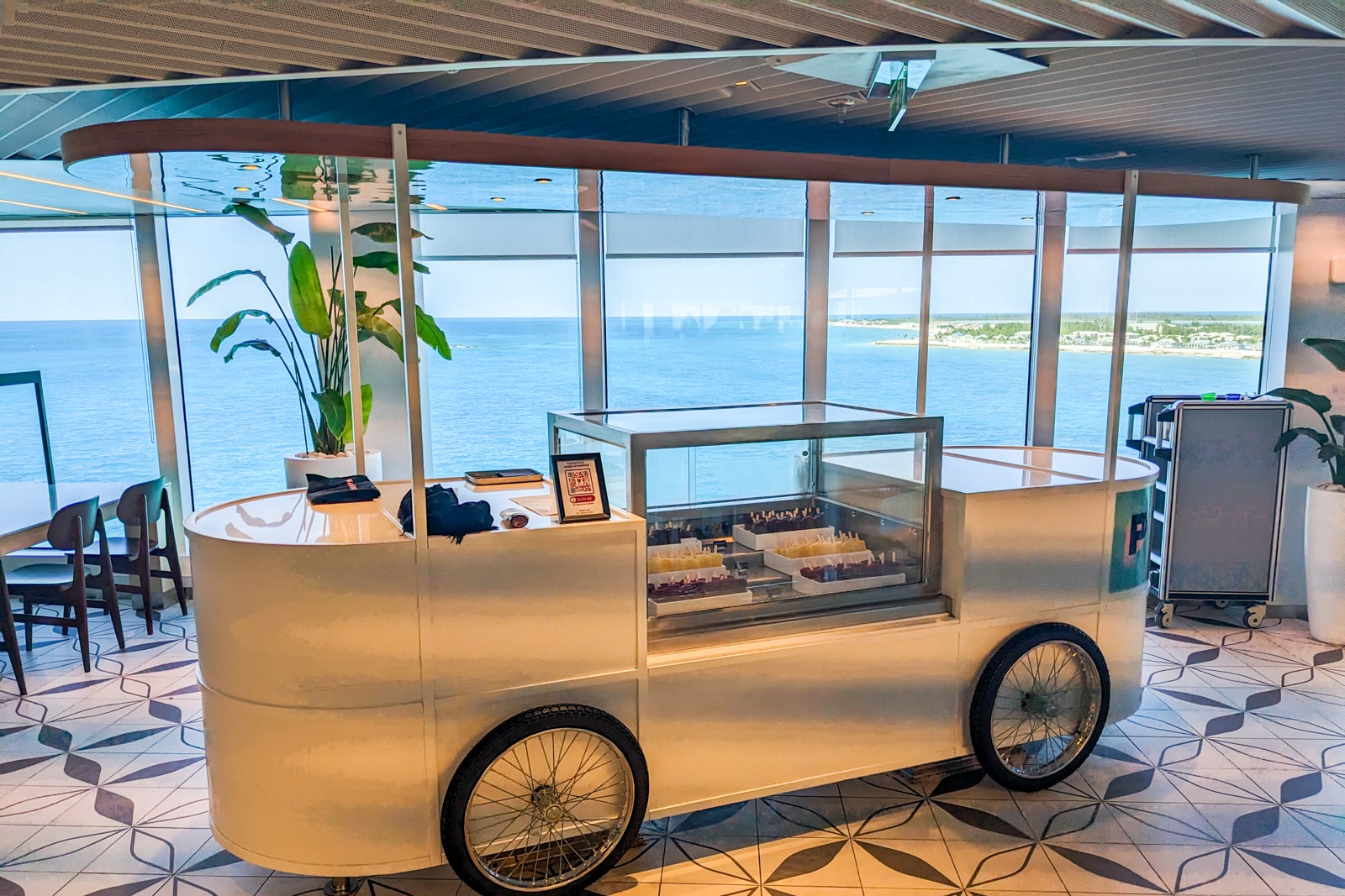 Popsicle cart in Scarlet Lady's Galley Food Hall.