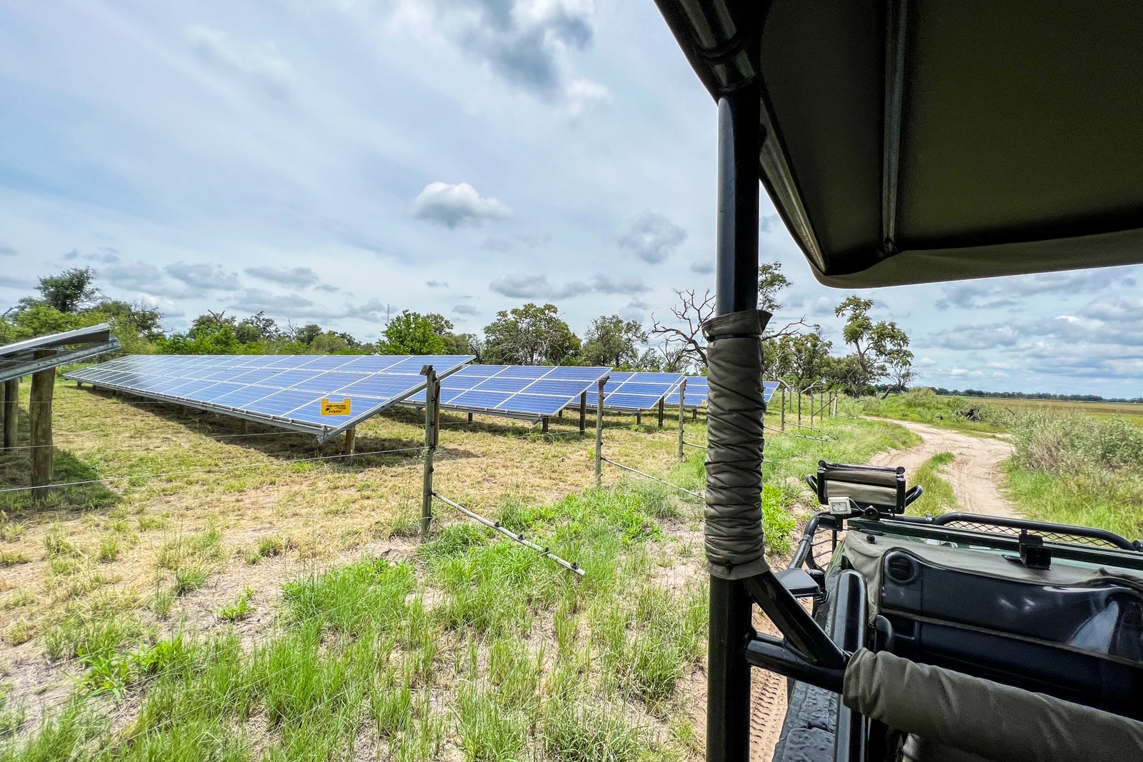 The solar array at andBeyond Xaranna in Botswana.