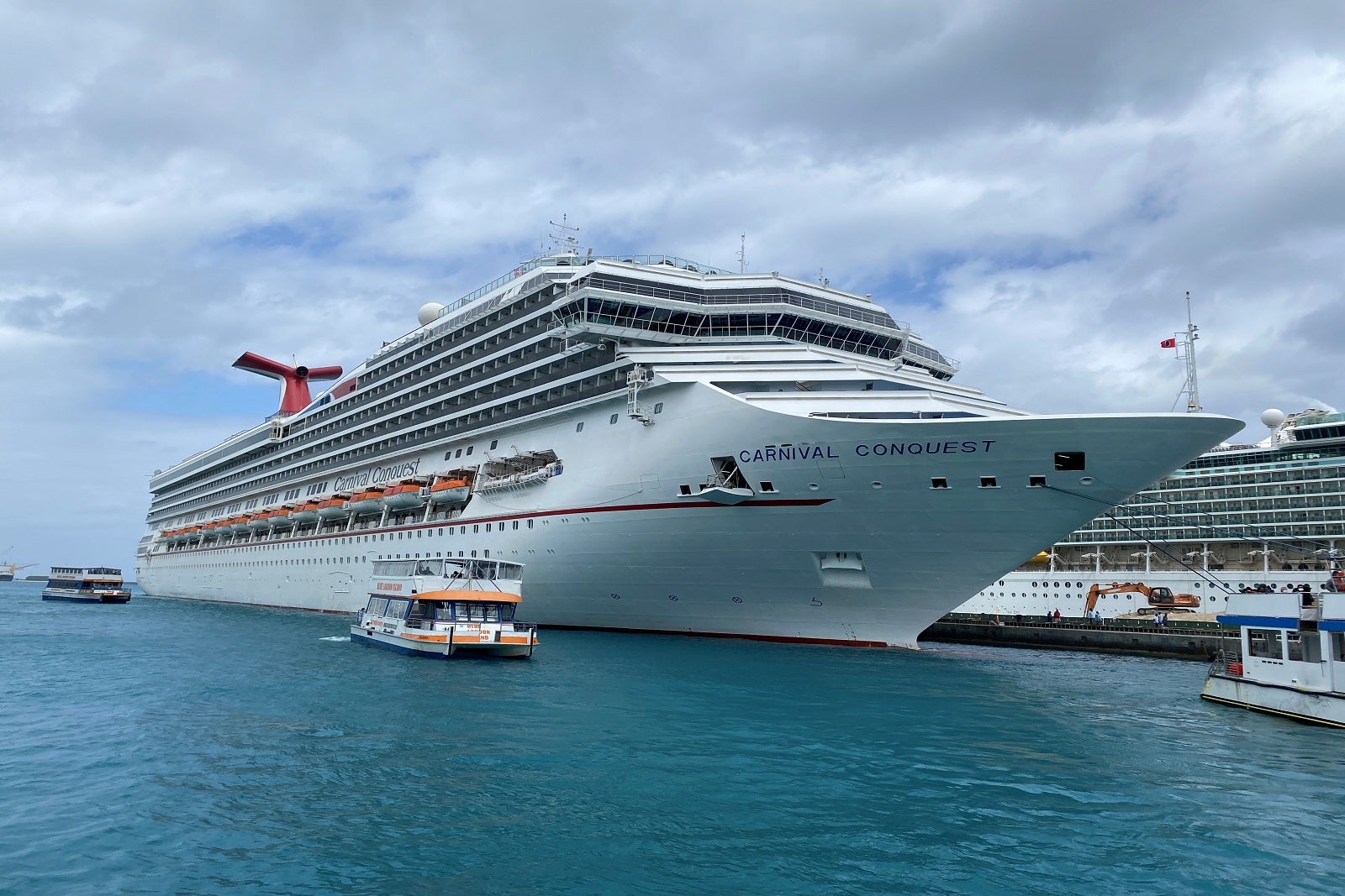 Carnival Conquest docked in Nassau, Bahamas