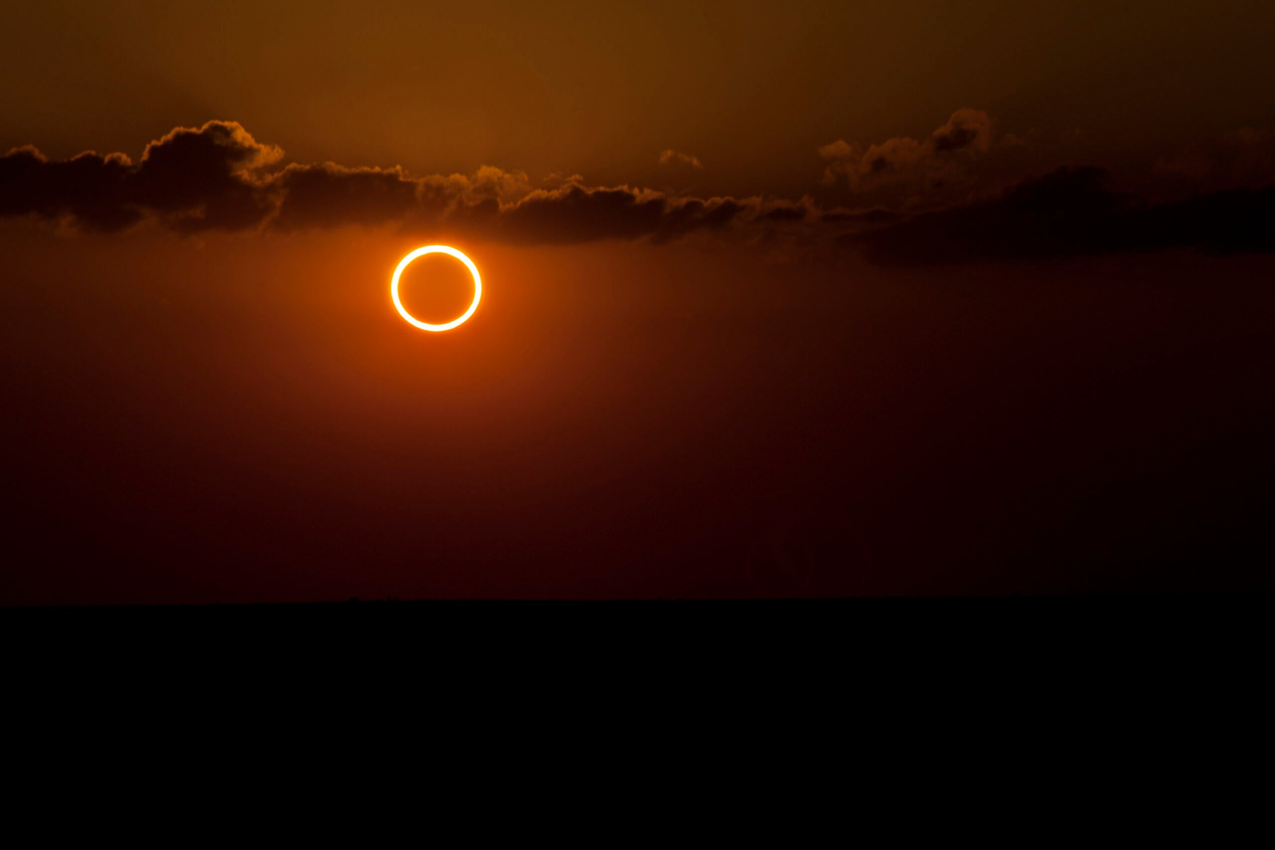 Annual solar eclipse with "ring of fire."