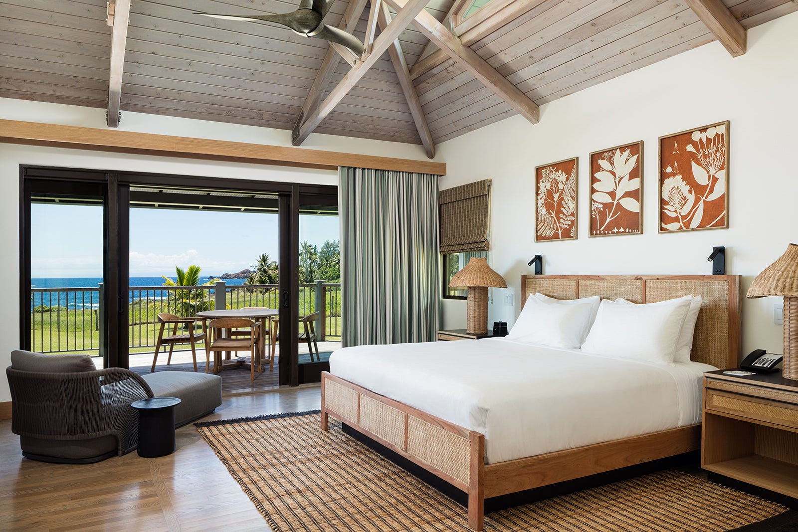 hotel room with patio and ocean view