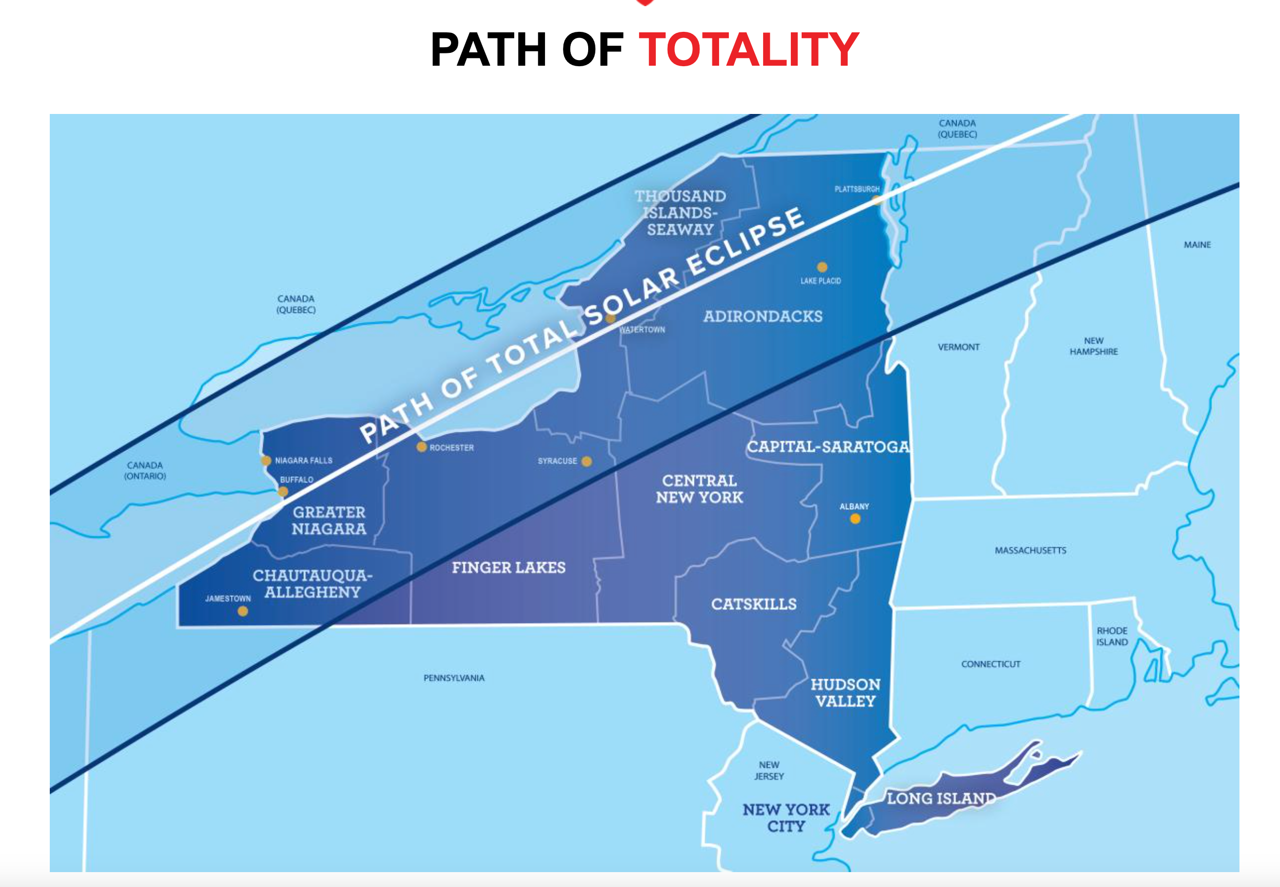 Path of totality map from I love New York.