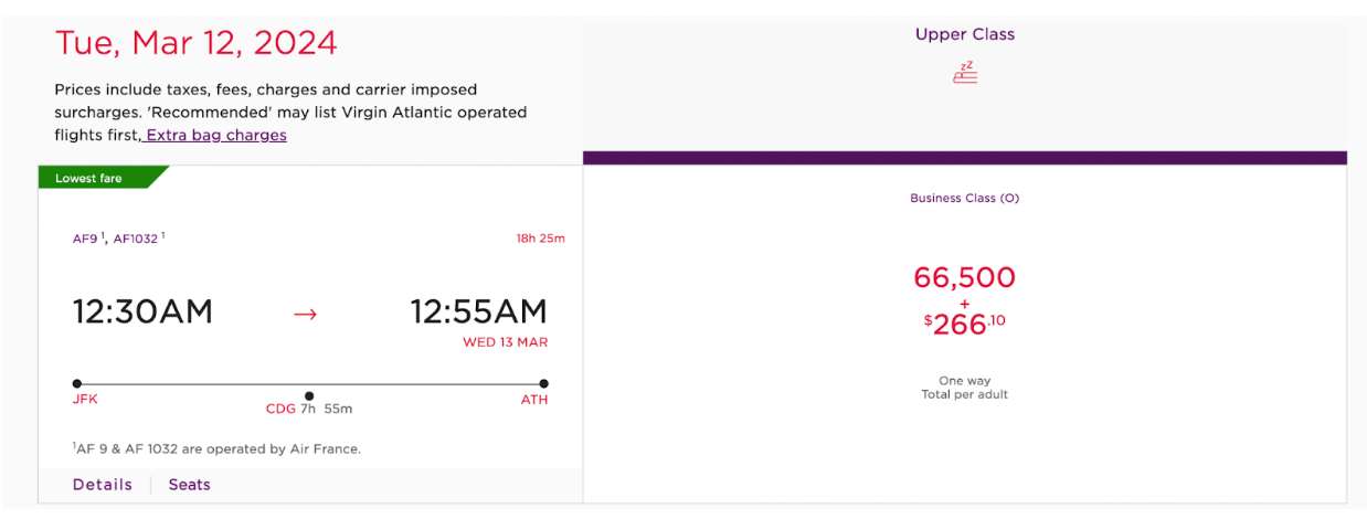 JFK to ATH