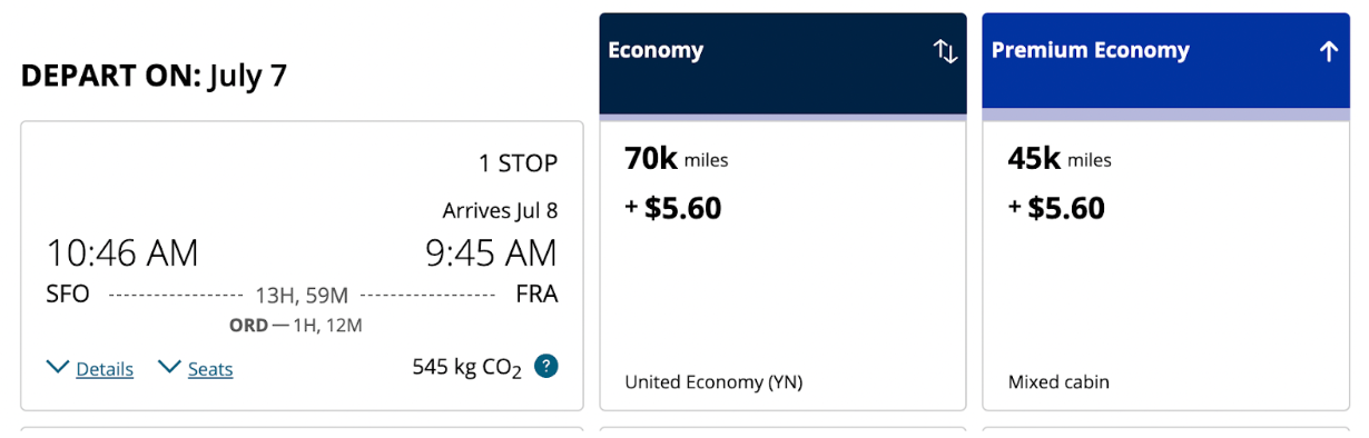 SFO to FRA