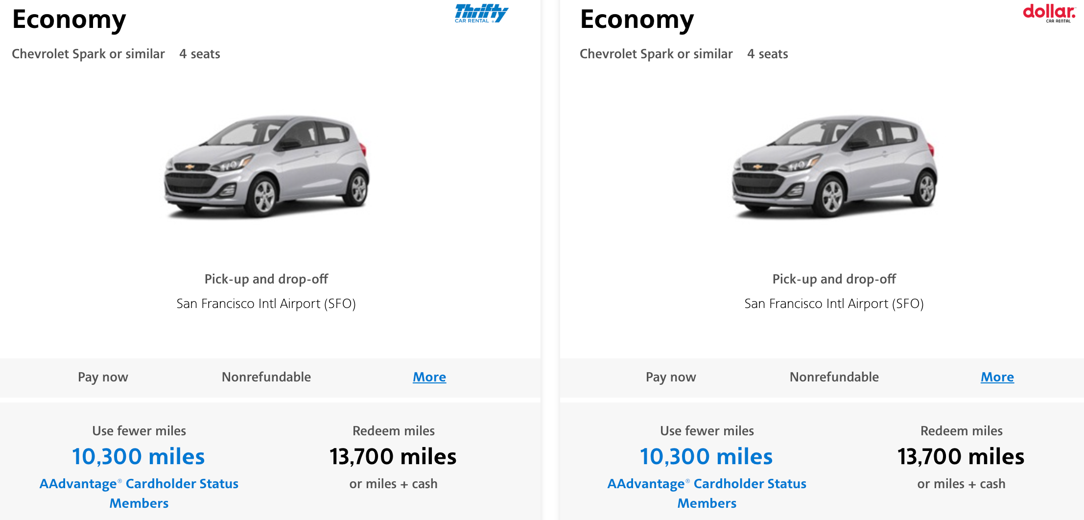 Using American miles for a rental car