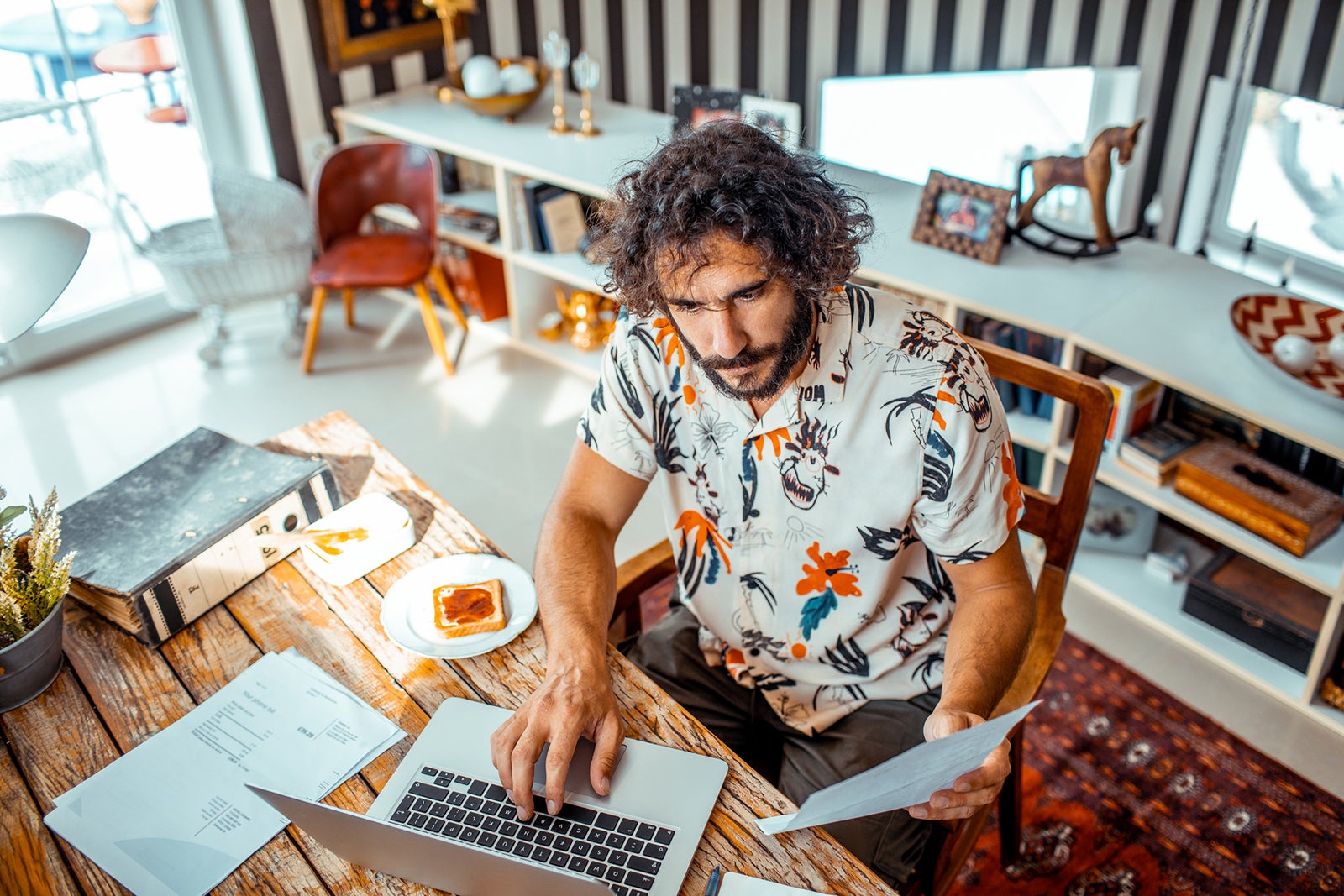 Man working on a laptop