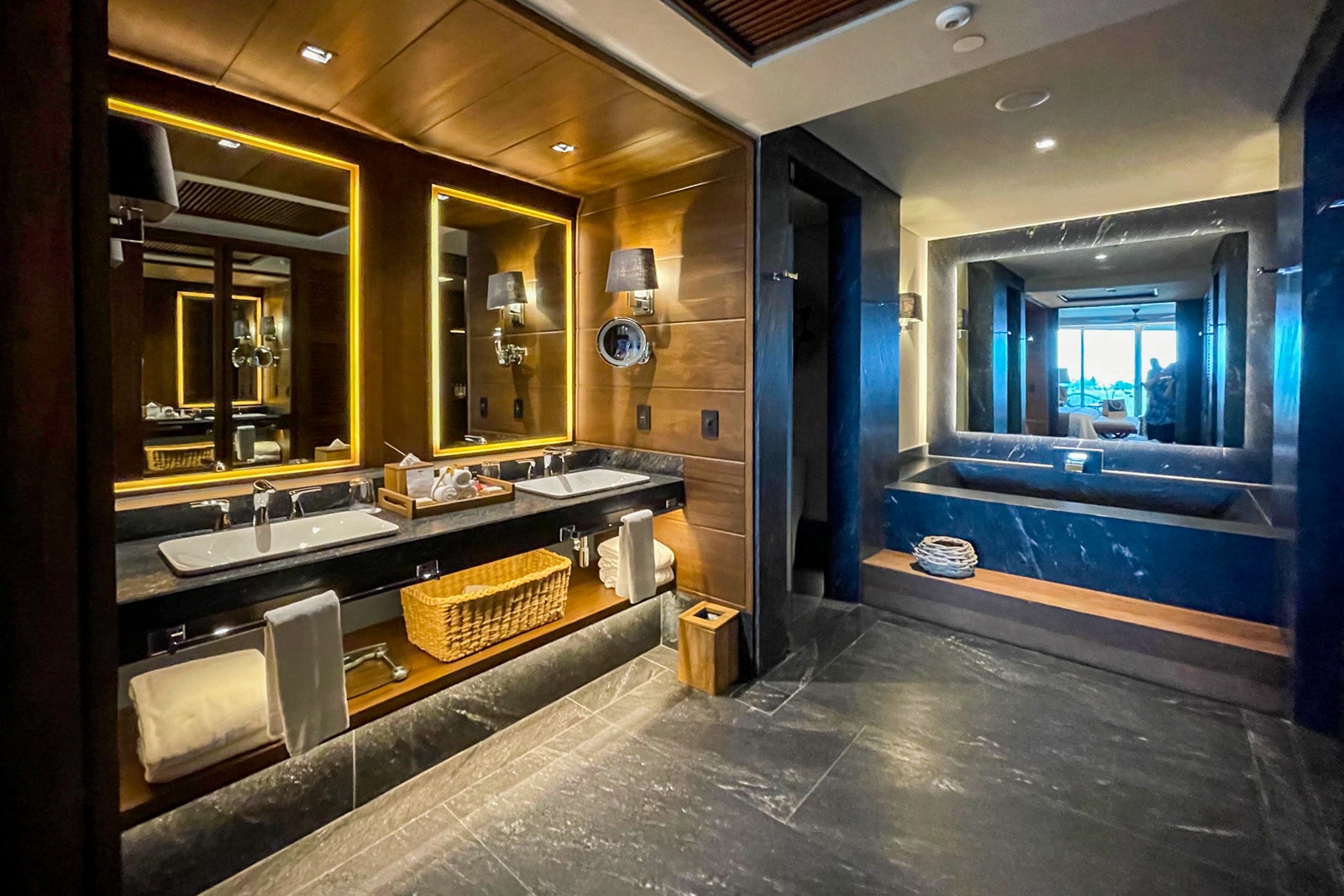 Signature Suite bathroom with hot tub for two at Secrets Impression Moxche Playa del Carmen