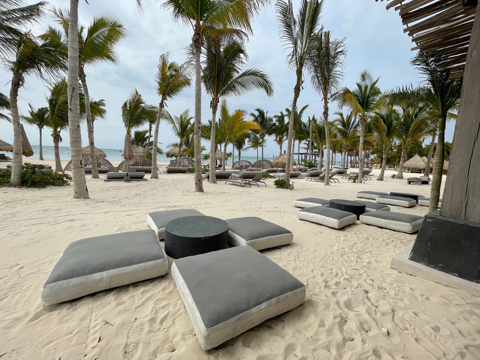 Bean bag chairs on the beach - Secrets Impression Moxche Playa del Carmen
