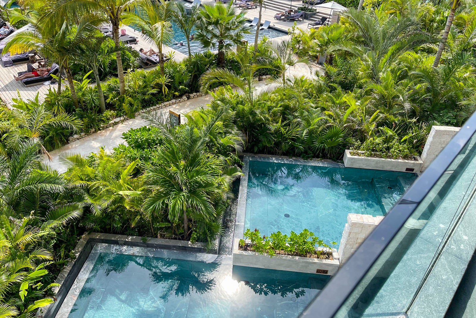 Private plunge pools, from above, at Secrets Impression Moxche Playa del Carmen