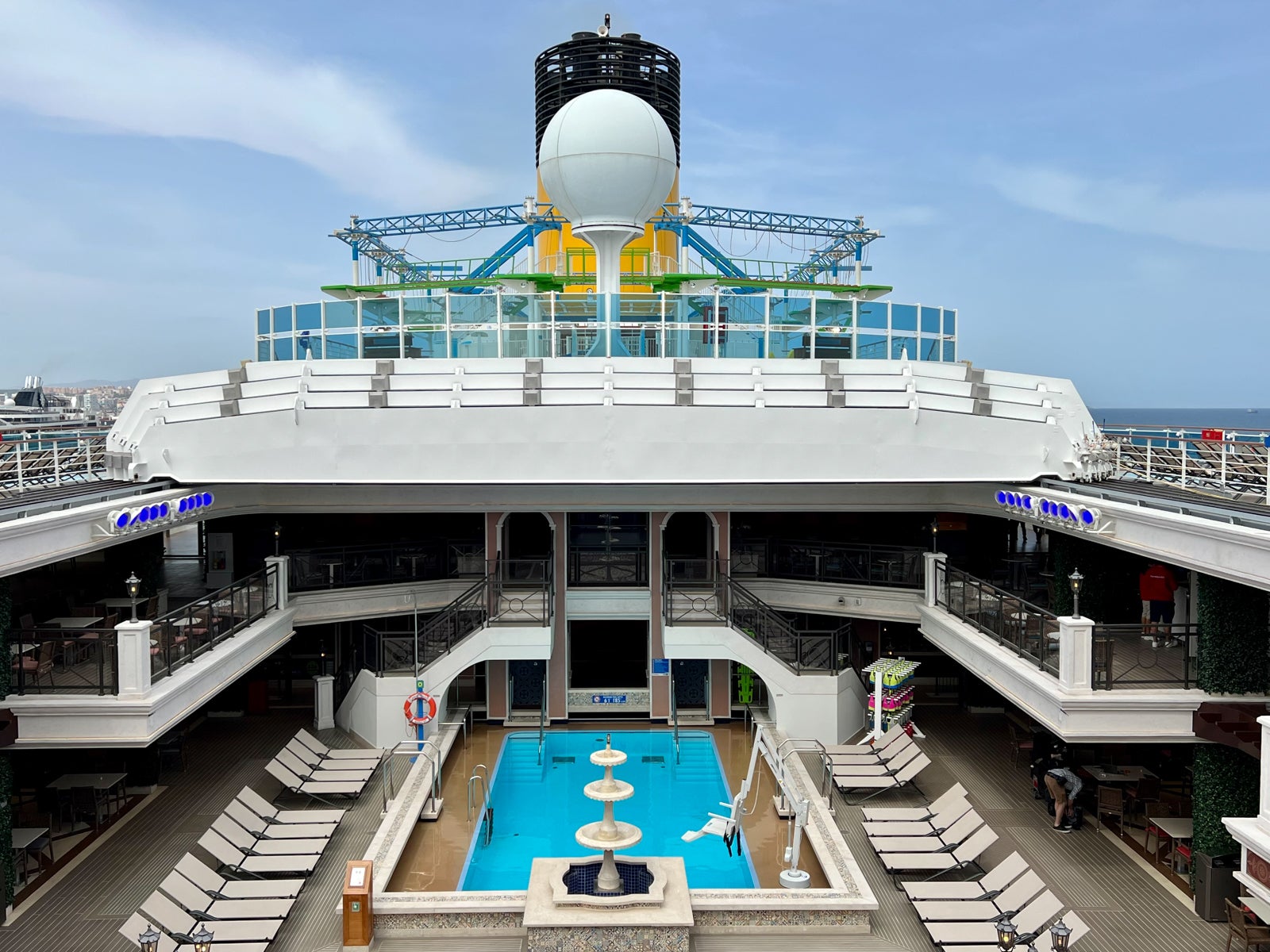 The main Lido pool deck of Carnival Venezia