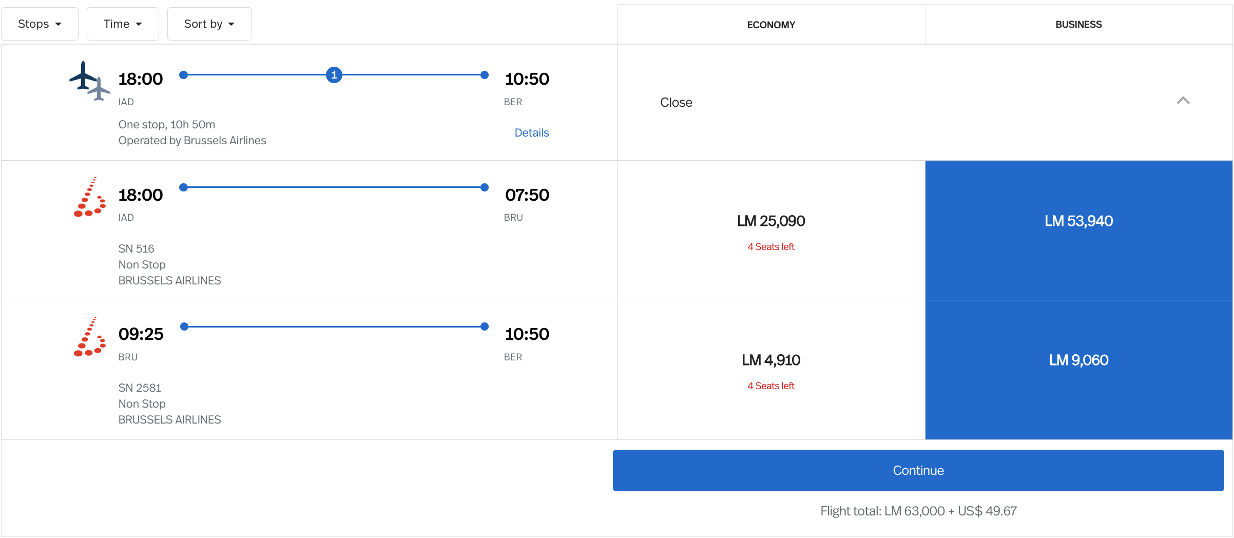 Lifemiles IAD to BER