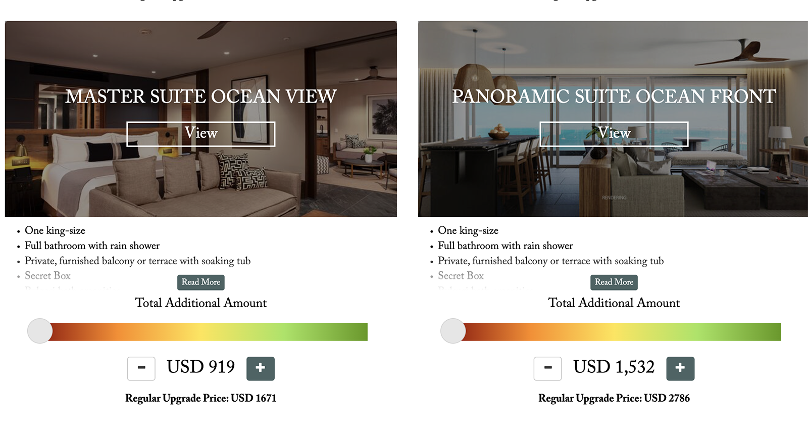 Screenshot showing how much to bid for a room upgrade at Secrets Impression Moxche
