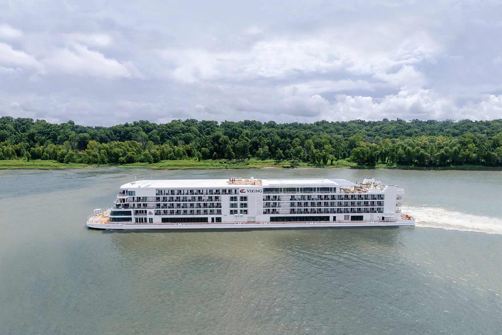 Modern riverboat on the Mississippi River