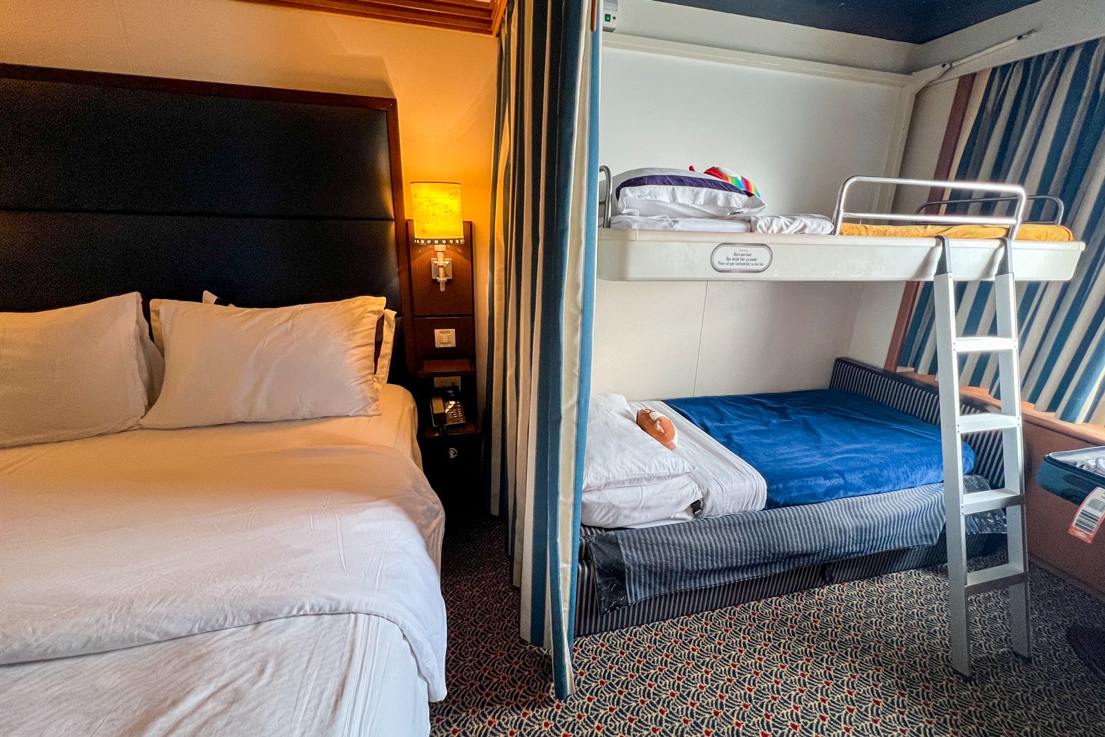 Main bed and bunk beds on Disney Wonder