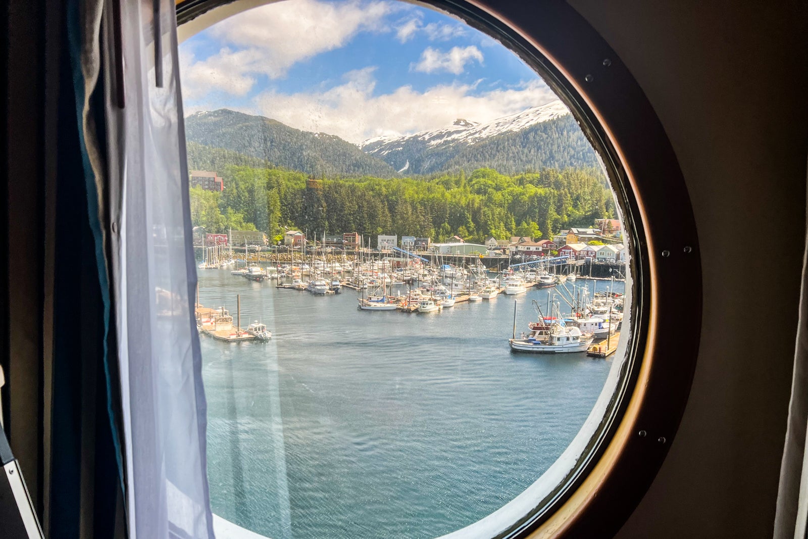 View from an ocean-view cabin in Alaska