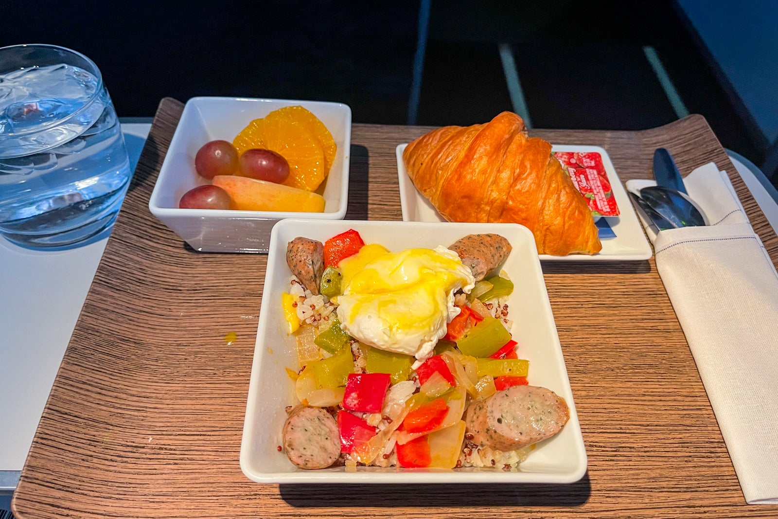 First class breakfast on Alaska Airlines