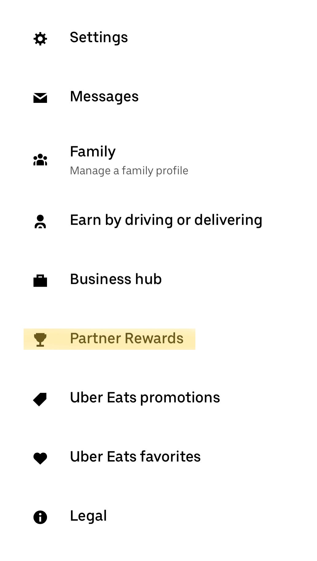 Uber Partner Rewards