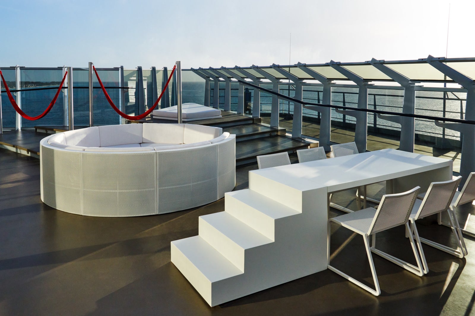 Balcony with hot tub on Virgin Voyages