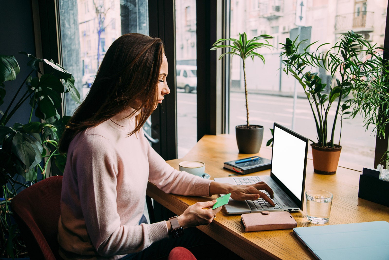 Woman using a laptop