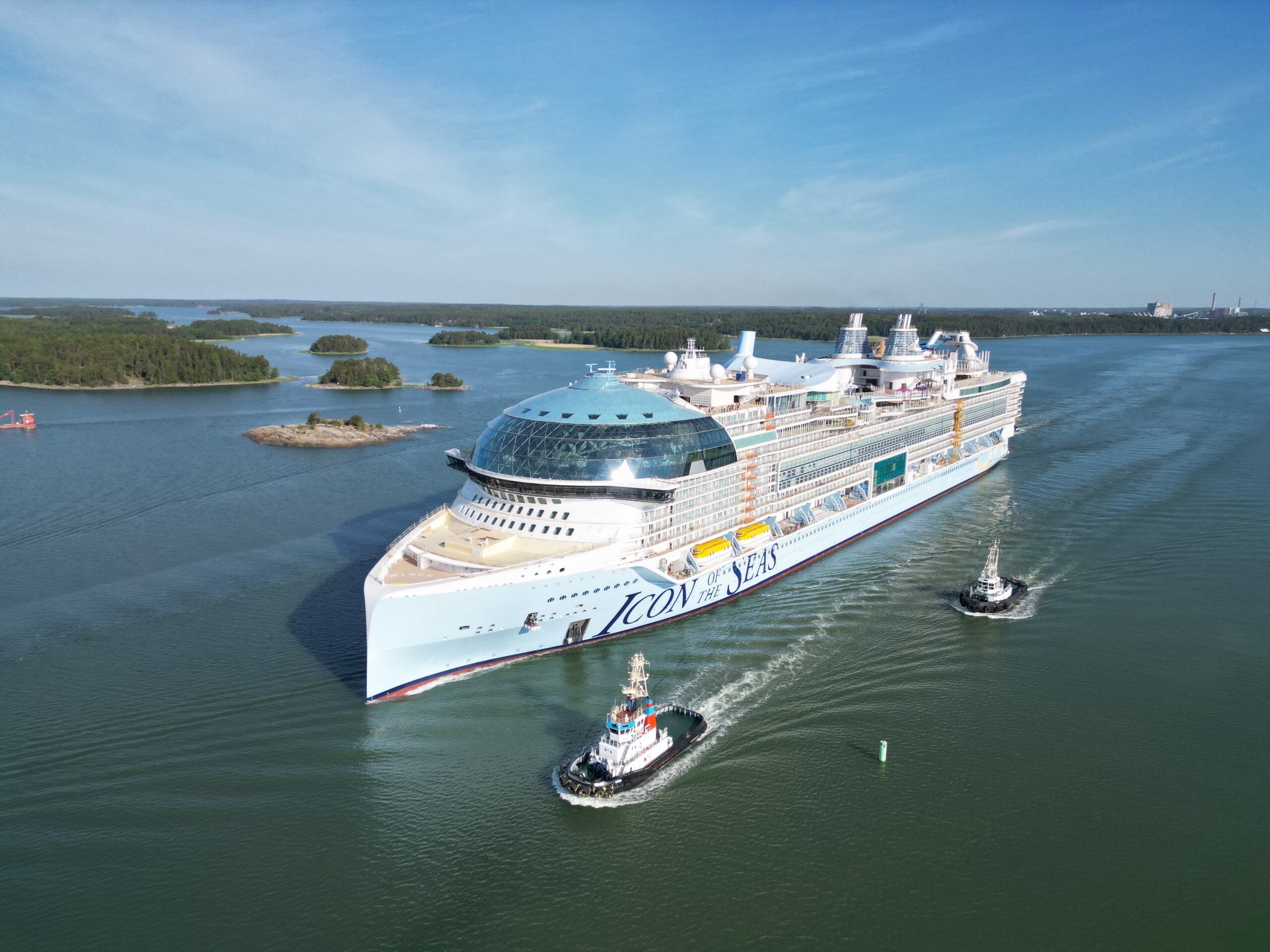 Royal Caribbean's Icon of the Seas during sea trials in 2023.