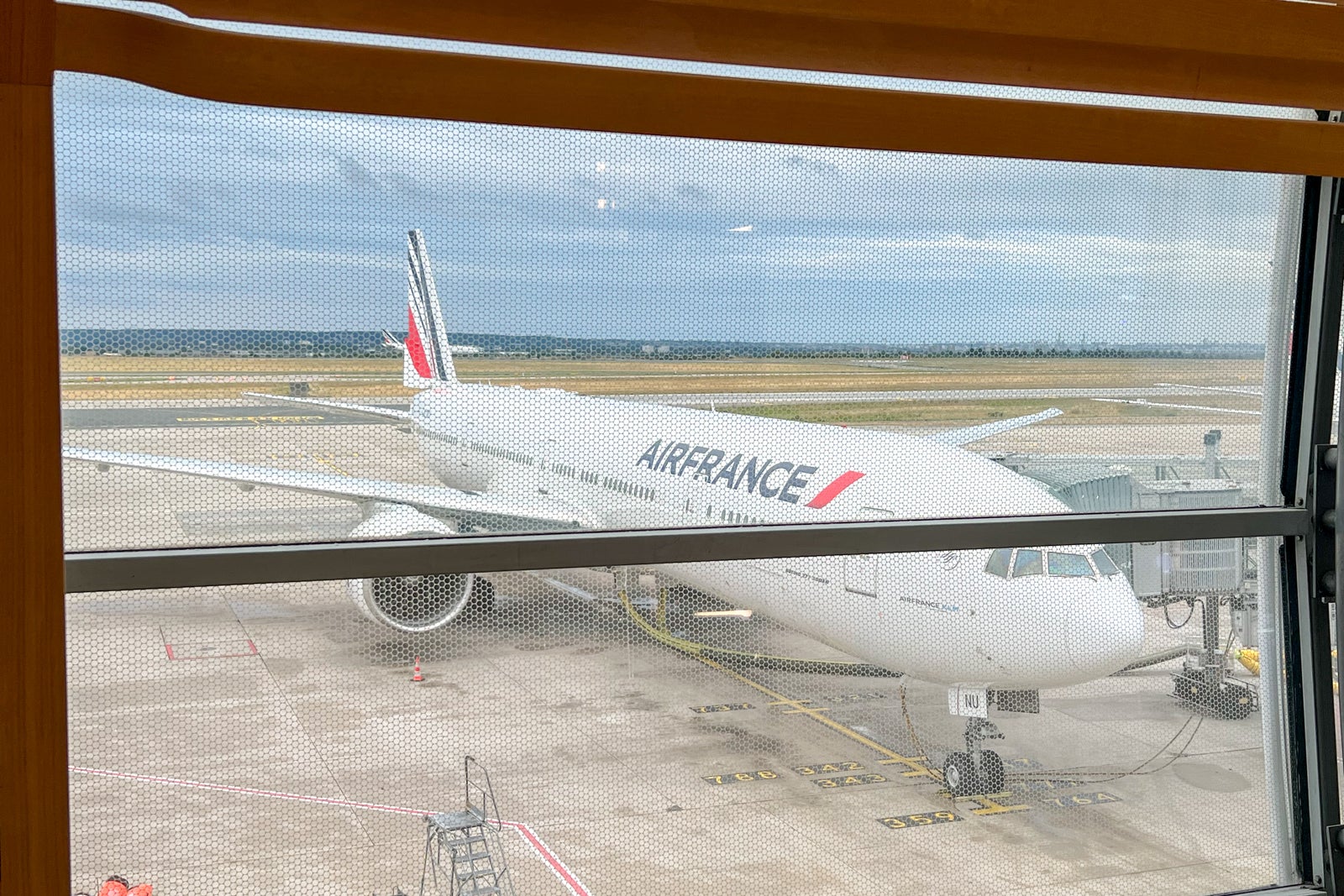 Air France plane through window