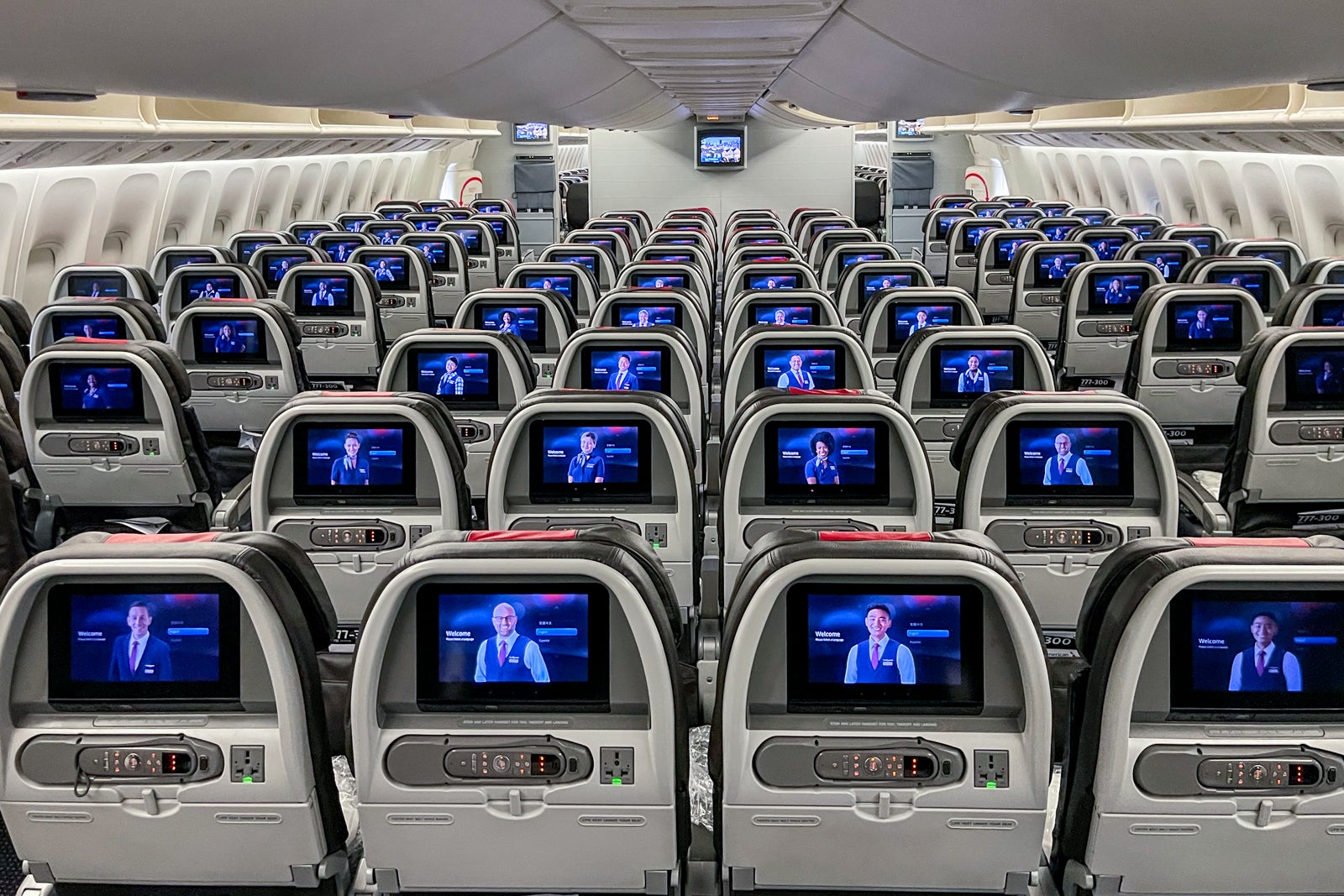 American Airlines Boeing 777-300ER economy cabin