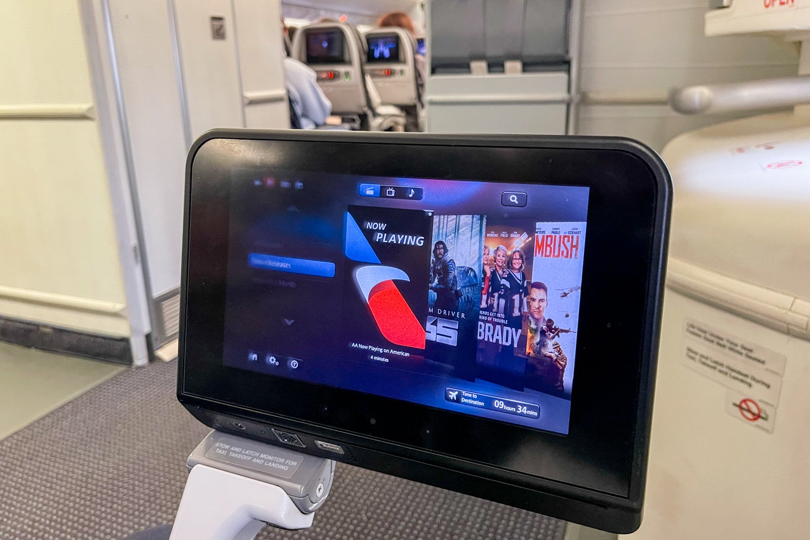 American Airlines IFE screen