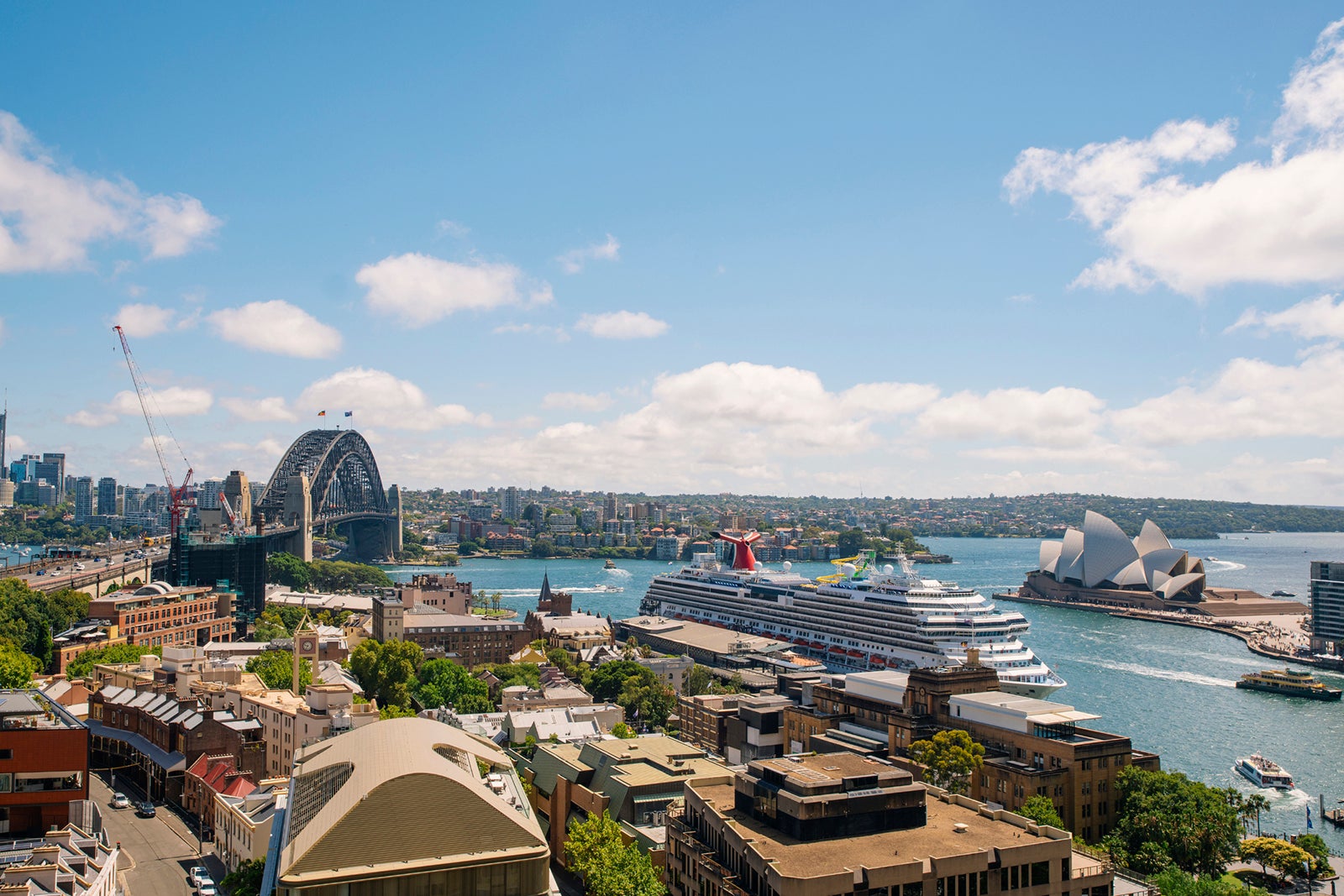 Carnival cruise ship docked in Sydney, Australia