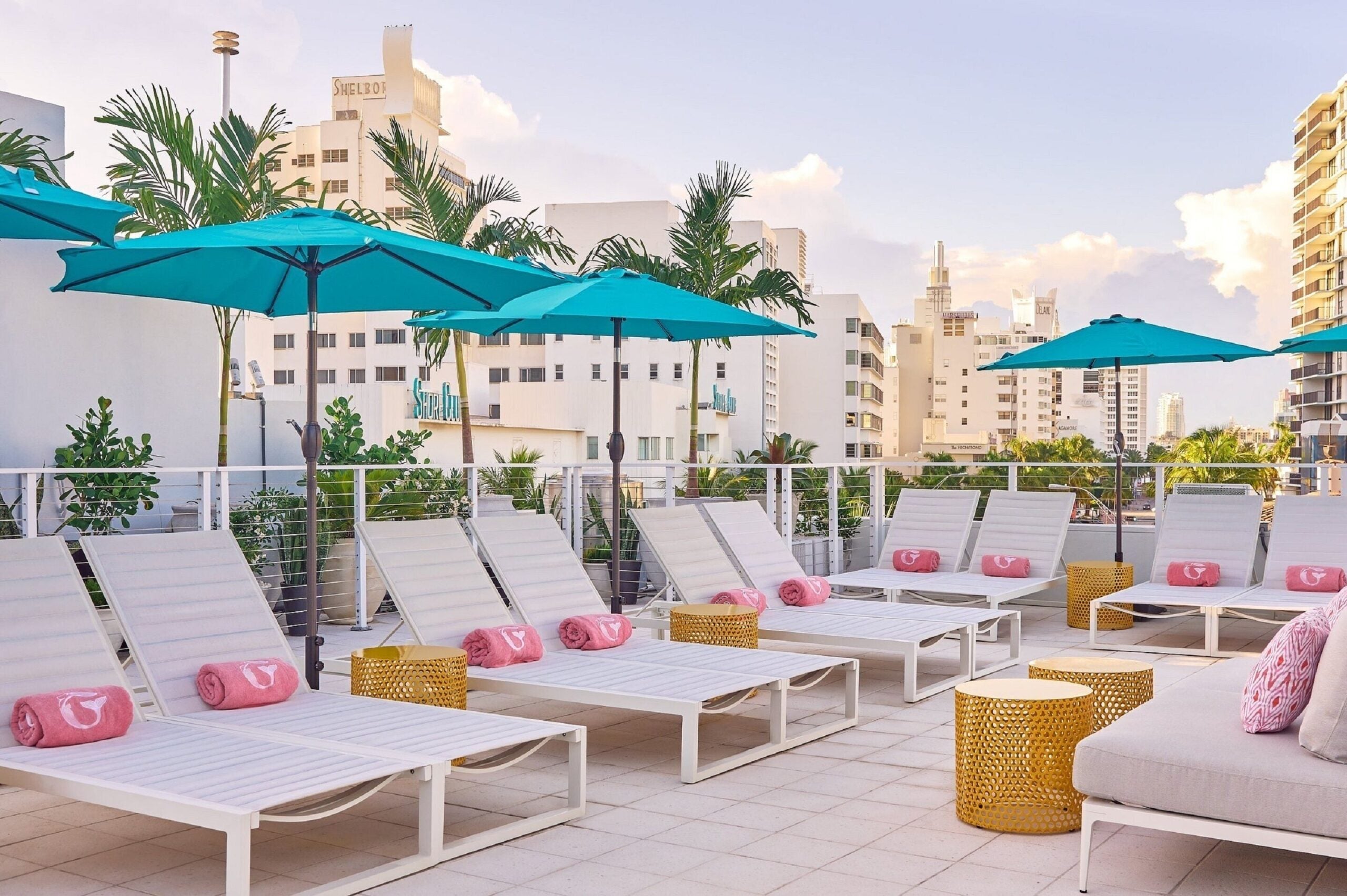 Pool deck at Hotel Greystone in Miami, Florida