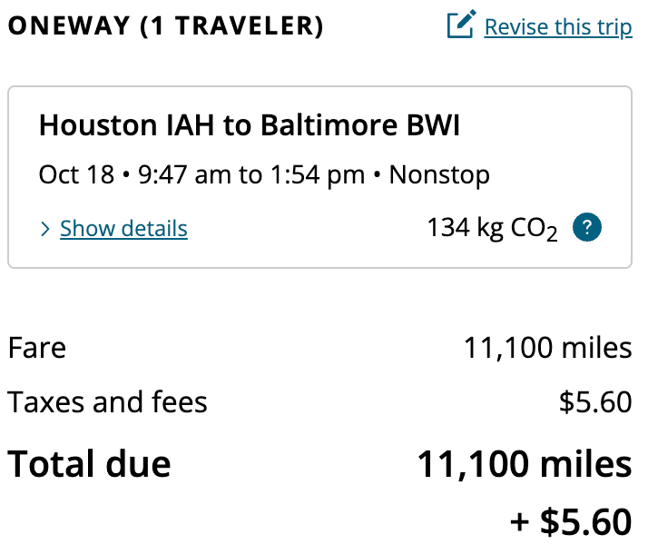 IAH-BWI special